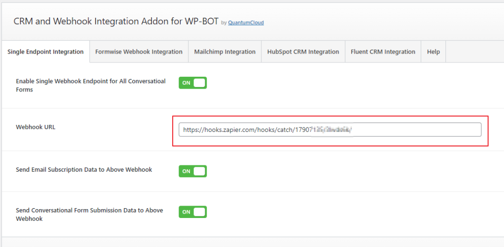 Single Endpoint Integration - WPBot Pro Docs