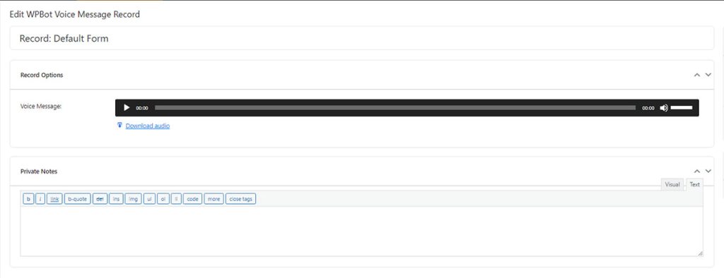 Voice Message Module - WPBot Pro Docs