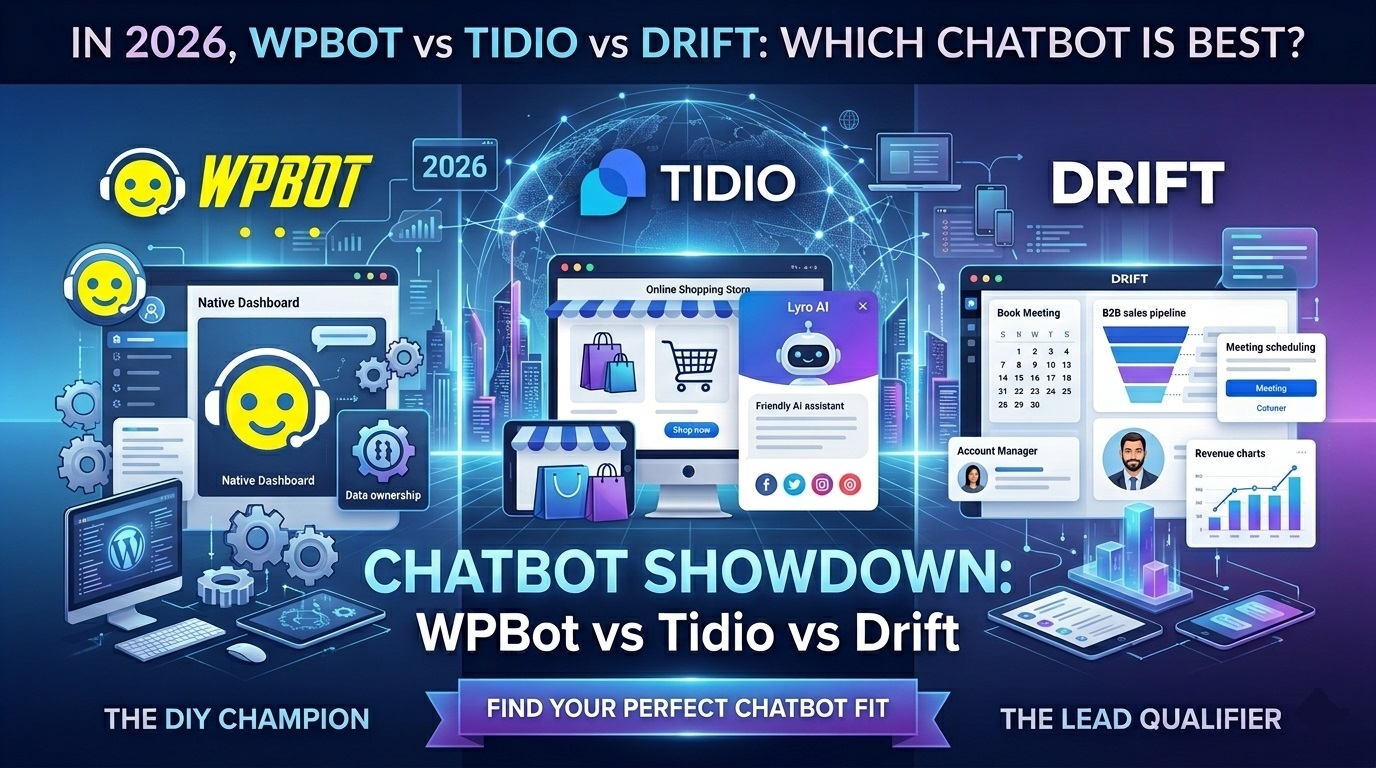 In 2026, WPBot vs Tidio vs Drift: Which Chatbot Is Best? - WPBot Pro Docs