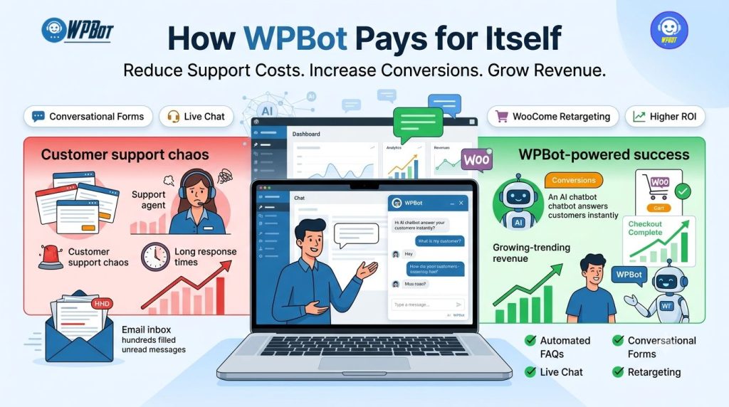 How WPBot Pays for Itself by Reducing Support Costs and Increasing Conversions